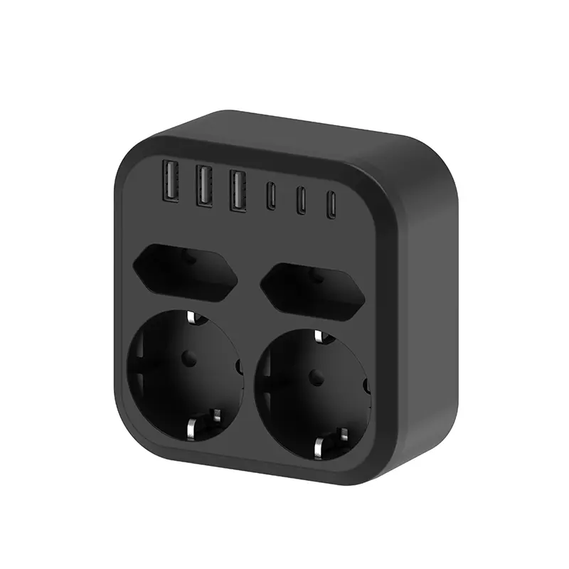 4 Outlets EU Wall Power Strip