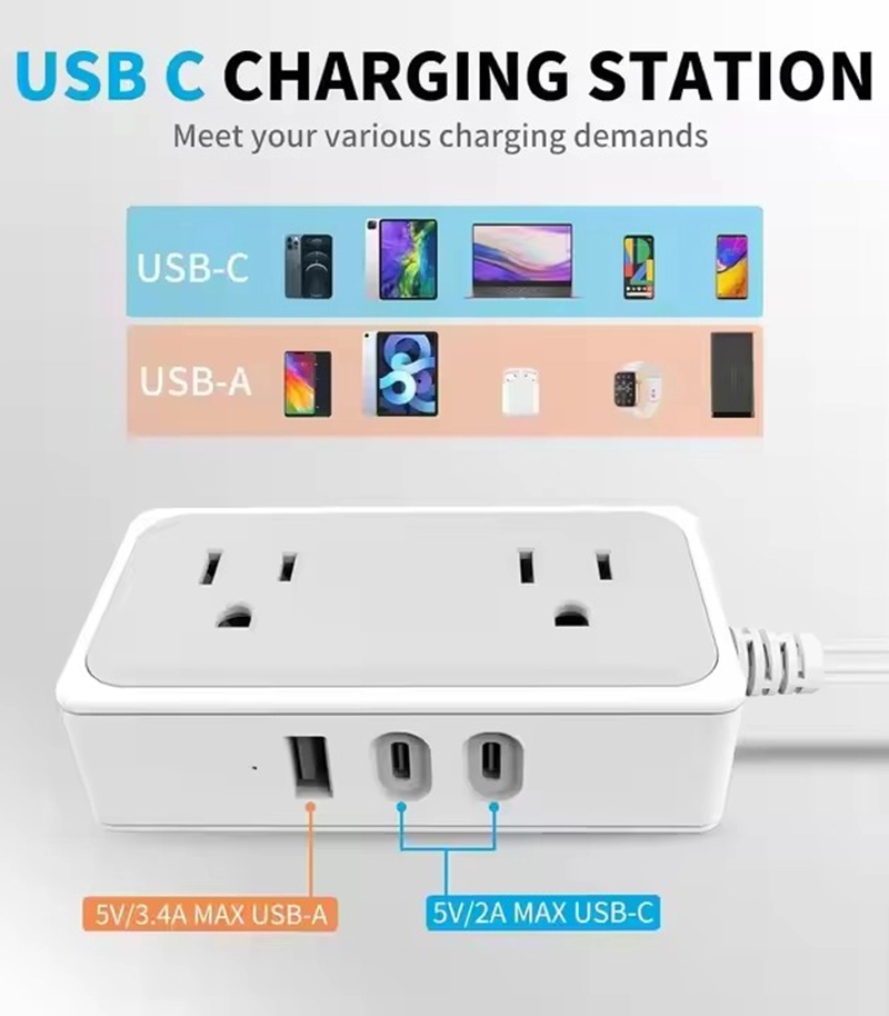 2 Outlets Us Power Strip