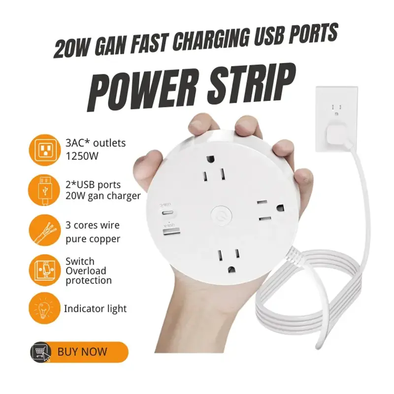 3 Outlets Us Power Strip
